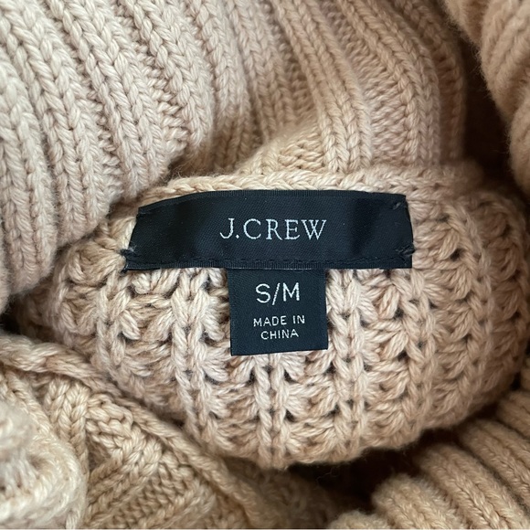J. Crew Turtleneck cotton poncho in Sandy Beach sweater size S/M - Picture 13 of 16